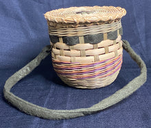 Load image into Gallery viewer, Handwoven Basket Purse with Lid &amp; Strap
