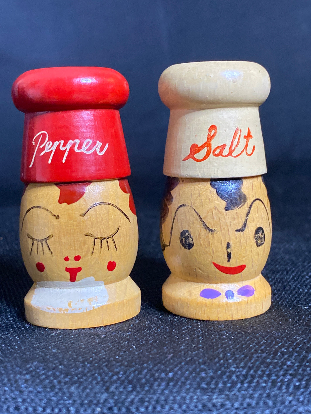 Vintage Wooden Salt & Pepper Shaker Set