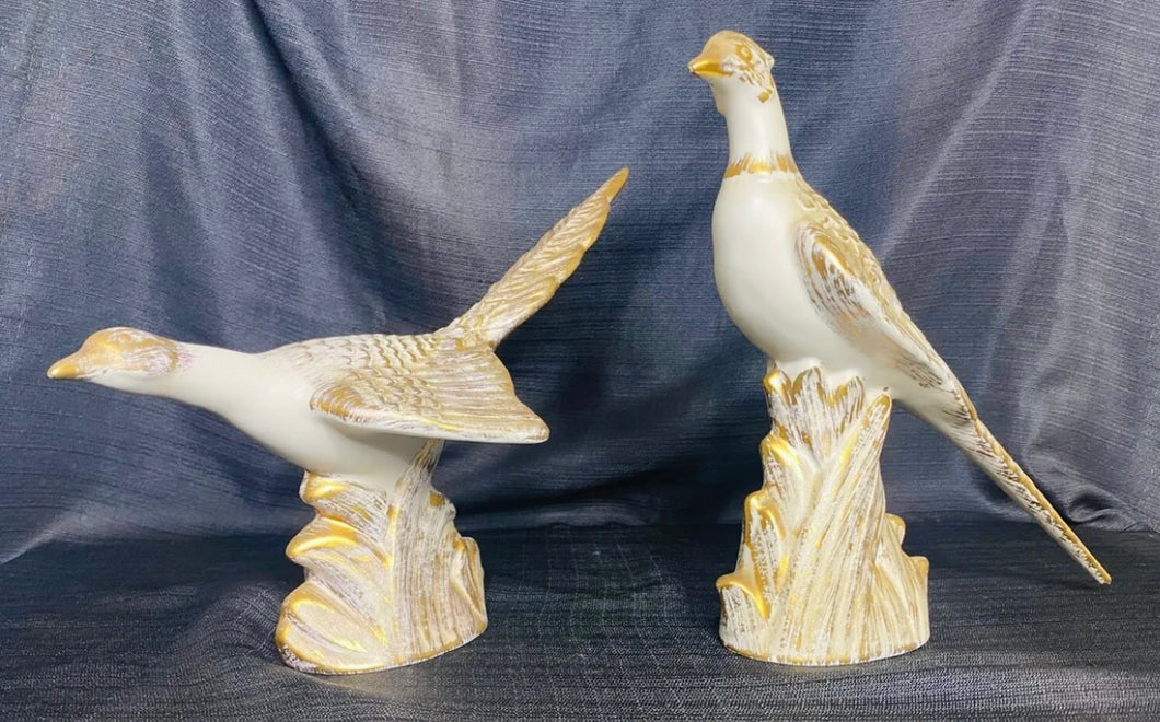 Pair of Royal Haeger pottery Pheasants