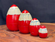 Load image into Gallery viewer, Vintage Christmas. Egg Shaped Nesting Santa’s
