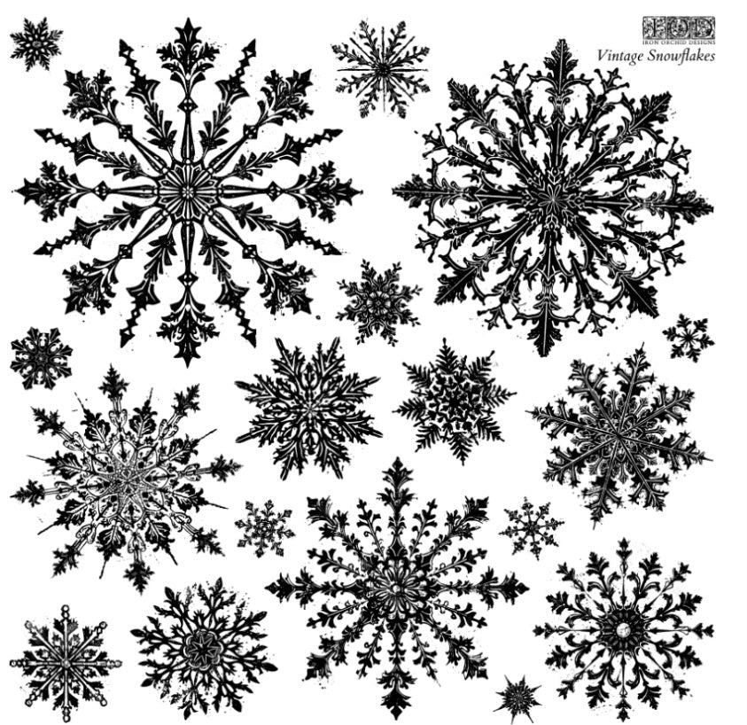 2024 IOD Holiday Collection VINTAGE SNOWFLAKES 12X12 IOD STAMP