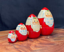 Load image into Gallery viewer, Vintage Christmas. Egg Shaped Nesting Santa’s
