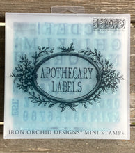 Load image into Gallery viewer, 2024 IOD New Release Collection APOTHECARY LABELS MINI STAMPS
