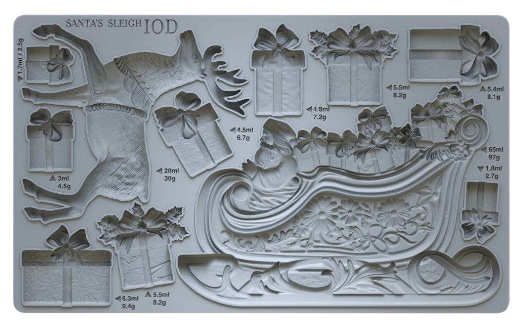 2024 IOD Holiday Collection SANTA'S SLEIGH 6X10 IOD MOULD