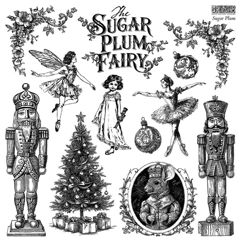 SUGAR PLUM 12X12 IOD STAMP