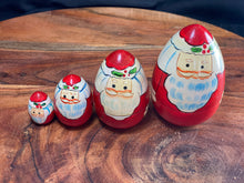 Load image into Gallery viewer, Vintage Christmas. Egg Shaped Nesting Santa’s
