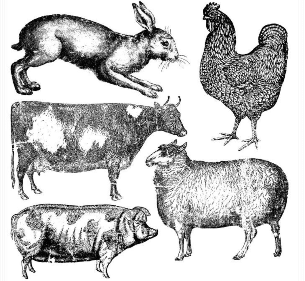 IOD FARM ANIMALS 12×12 DECOR STAMP